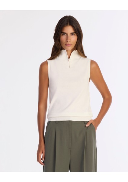 Regular Yarım Balıkçı Yaka Kolsuz Kazak