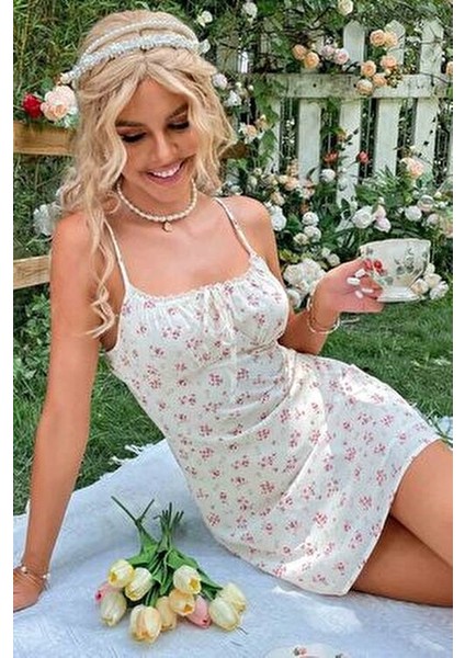 Mini Elbise Günlük Kullanım İçin Şık Çiçek Deseniyle Kadınlar İçin indirimleri
