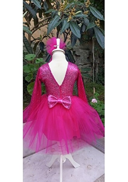 Niliya Kız Çocuk Payet Detaylı Uzun Kollu Barbie Tütü Elbise Trend Tasarım 2023 fiyatları