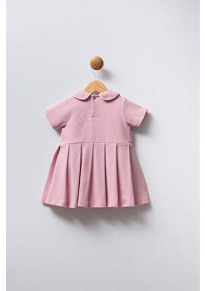Kız Bebek Elbisesi Kolsuz Bebe Yaka Soft Pembe Şık Tasarım modelleri