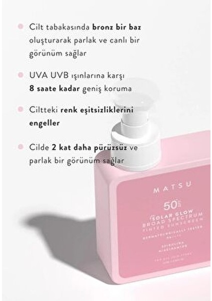 Solar Glow Renkli Güneş Kremi SPF 50+ Kadınlar İçin 100 ml Parlak Cilt Tonu indirimleri