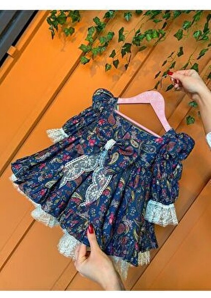 Bertuğ Kız Çocuk Midi Abiye Elbise Uzun Kollu Dantel Detaylı Özel Günler İçin fırsatları