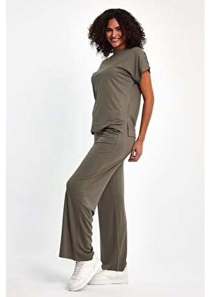 Kadın Bisiklet Yaka Sweat İkili Takım Rahat Silüet ile Günlük Kullanım İçin fiyatları