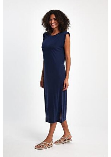 Kadın Omzu Vatkalı Modal Elbise Şık Silüet ile Özel Günler İçin Tasarlandı fırsatları