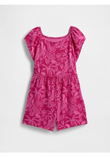 Kız Bebek Koyu Pembe Tulum Rahat Kesim Şık Tasarım Özel Günler İçin