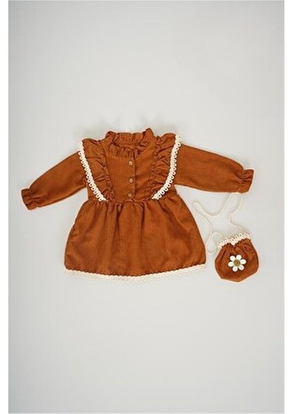 Kız Çocuk Uzun Kol Elbise Papatya Deseniyle Özel Günler İçin Tasarlandı fırsatları