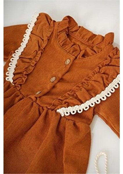 Kız Çocuk Uzun Kol Elbise Papatya Deseniyle Özel Günler İçin Tasarlandı indirimleri