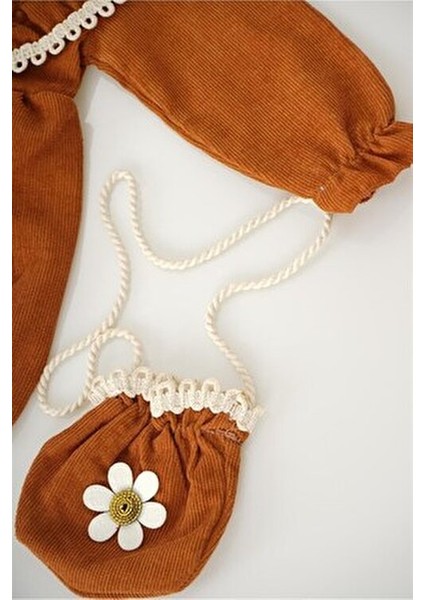 Kız Çocuk Uzun Kol Elbise Papatya Deseniyle Özel Günler İçin Tasarlandı