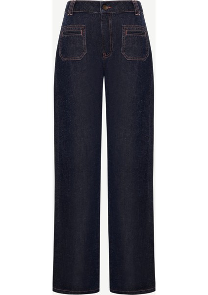 Cep Detaylı Normal Bel Rahat Fit Denim Pantolon