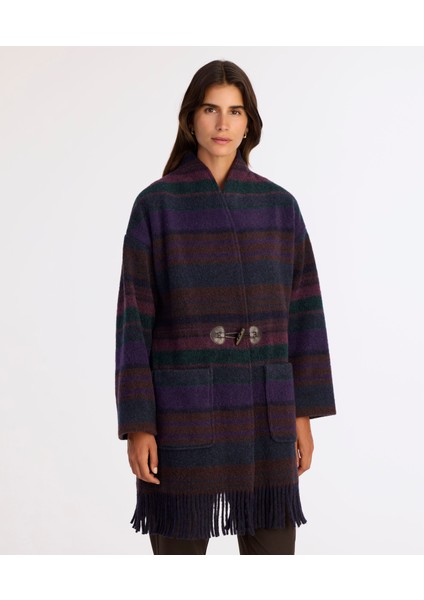 Geniş Şal Yaka Uzun Kol Palto