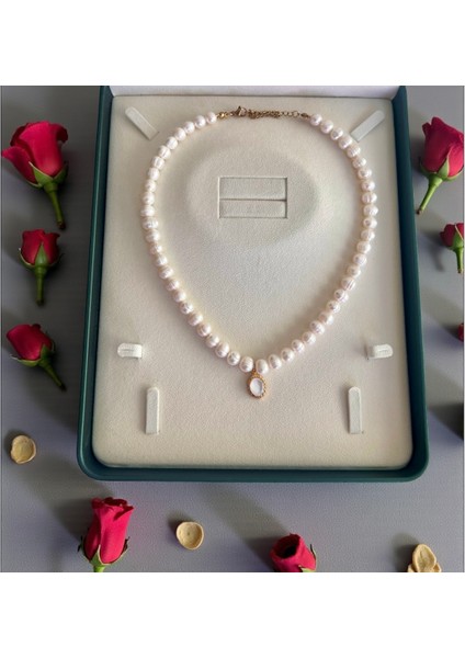 Gerçek Hakiki Doğal Inci Kolye Çelik Aparat 40 cm 7 cm Uzatma Zinciri fiyatları