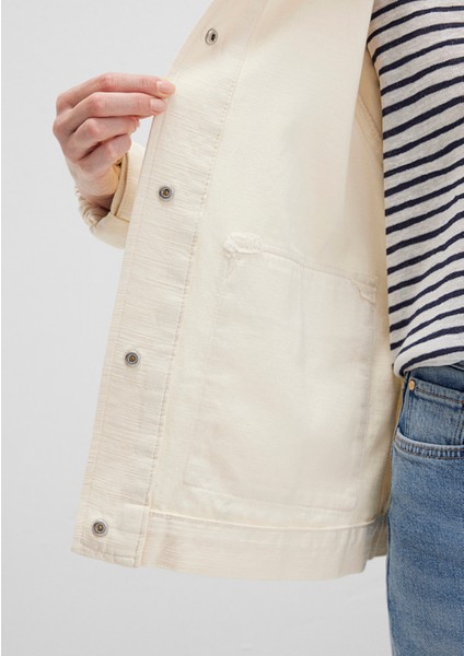 Kapüşonlu Ekru Ceket 1110625-89513