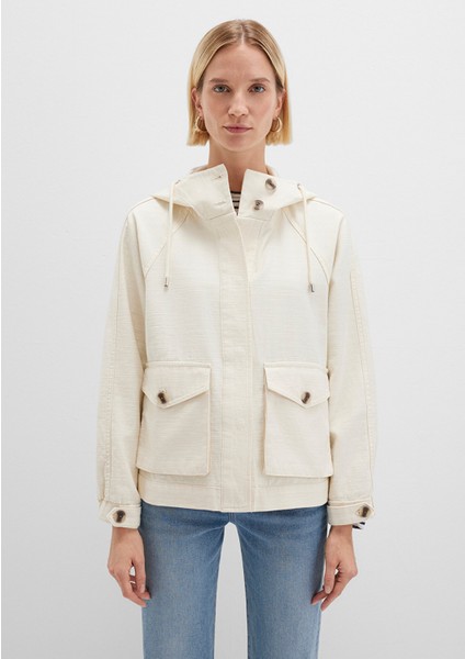 Kapüşonlu Ekru Ceket 1110625-89513