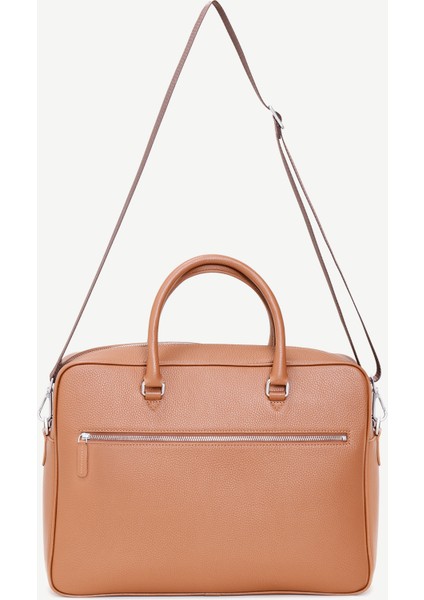 Fermuarlı Deri Laptop Çantası