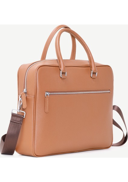 Fermuarlı Deri Laptop Çantası