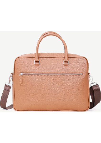 Fermuarlı Deri Laptop Çantası