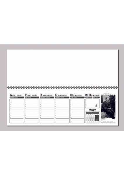 53 Yp. Haftalık Takvim 15X45 cm Atatürk Masa Sümeni. Atatürk'ün Farklı Söz ve RESIMLERI-2026 modelleri