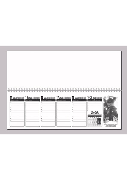 53 Yp. Haftalık Takvim 15X45 cm Atatürk Masa Sümeni. Atatürk'ün Farklı Söz ve RESIMLERI-2026 fırsatları