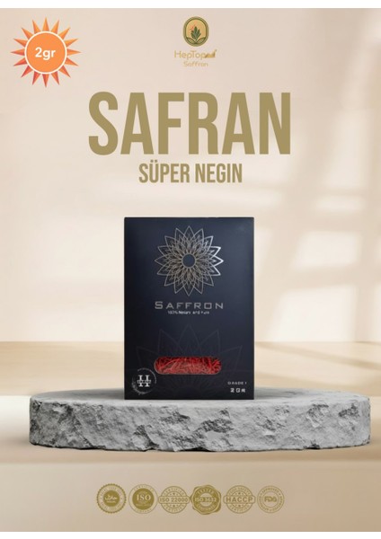 Organik İran Safranı 2 gr Süper Negin + 1 Havan