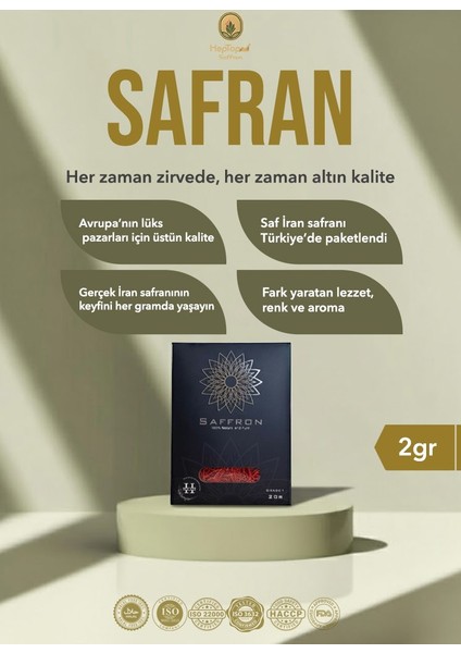 Organik İran Safranı 2 gr Süper Negin + 1 Havan fiyatları