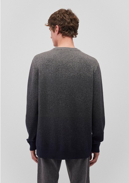 Bisiklet Yaka Gri Kazak 070779-34686