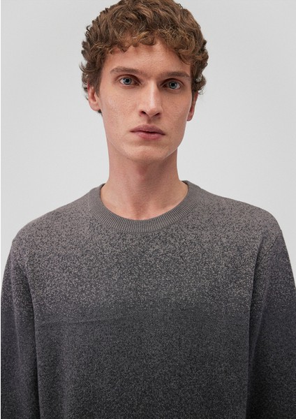 Bisiklet Yaka Gri Kazak 070779-34686