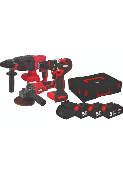 Atb 21 - 3'lü Kömürsüz Akülü Kombo Set Matkap + Taşlama + Kırıcı Delici 3x5.0Ah Akü - A0104170 fiyatları