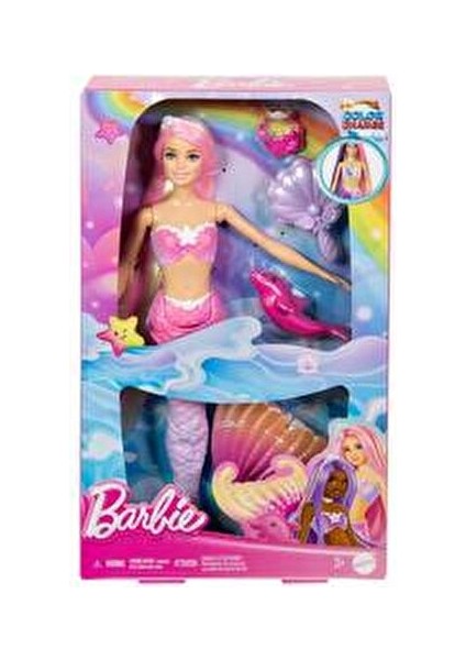 Renk Değiştiren Deniz Kızı Bebeği Eğlenceli Oyunlar İçin 19 cm Pembe Saçlı