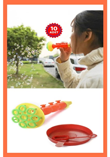 Üflemeli Köpük Yapma Seti Eğlenceli Tasarımlı 10 Adet Renkli Borazan Oyuncak fiyatları