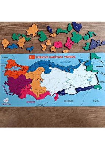 Türkiye Haritası Eğitici Yapboz Puzzle Coğrafya Öğrenimi için Ahşap MDF