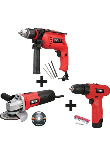 Eco Set 3G Li Darbeli Matkap + Taşlama + Vidalama - A0602027 fiyatları