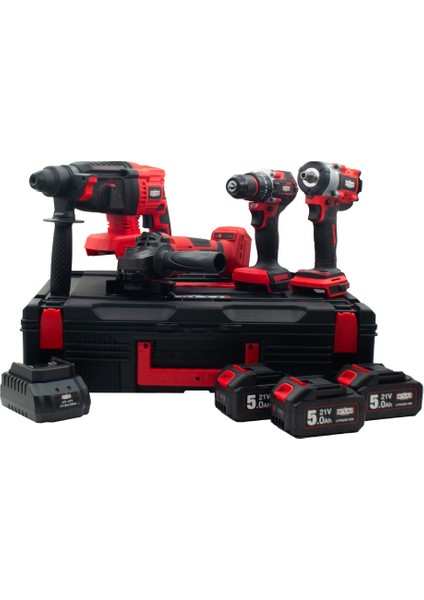 ATB21 4'lü Kömürsüz Akülü Kombo Set Matkap + Taşlama + Kırıcı Delici + Somun Sıkma 3 x 5.0Ah Akü - A0104171 fiyatları