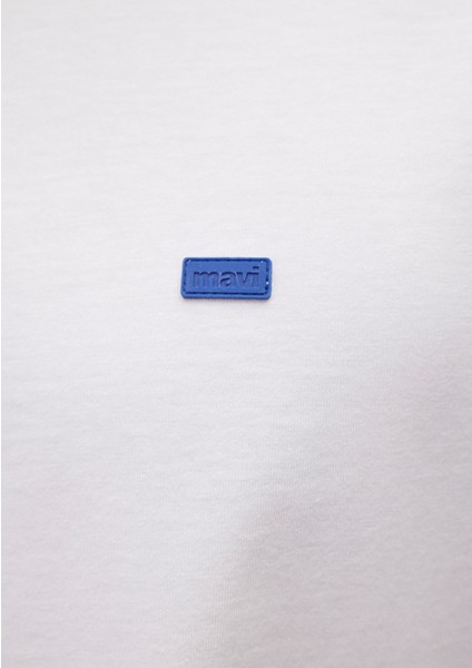 Bisiklet Yaka Basic Beyaz Tişört 0611931-620