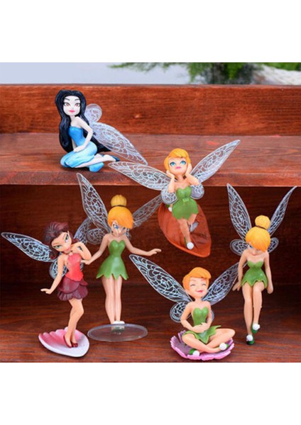 Adet Çiçek Peri Pixie Fly Wing Aile Minyatür Bahçe Süs Ev Dekor (Yurt Dışından)
