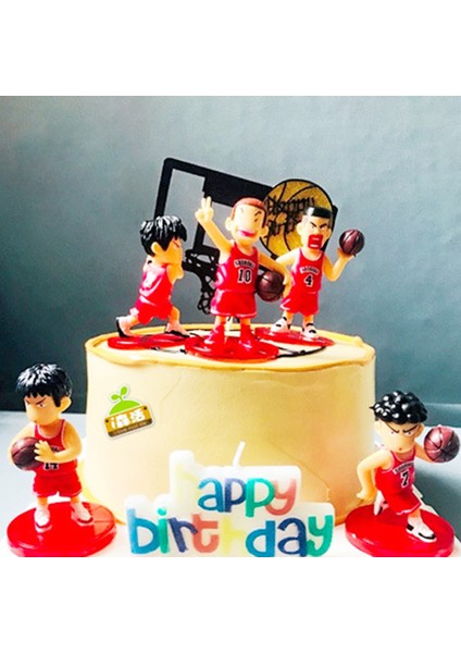 Adet/takım Slamdunk Rakamlar Süsler Kek Topper Doğum Günü Partisi Dekorasyon Basketbol Oyuncuları Süsler Taban Kek Dekor ile (Yurt Dışından) modelleri