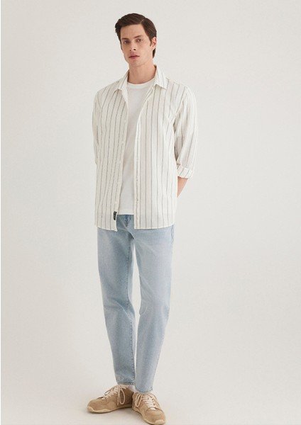 Haki Çizgili Gömlek 0211384-80692