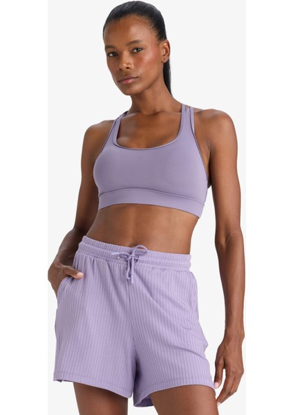 Fit Standart Fit Sporcu Kısa Paça Ribana Şort F6898AX25SM modelleri