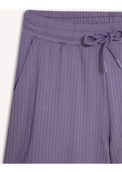 Fit Standart Fit Sporcu Kısa Paça Ribana Şort F6898AX25SM