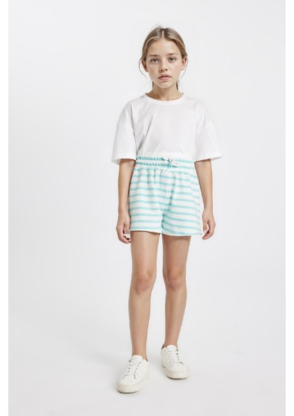 Kız Çocuk Çizgili Şort D0902A824HS