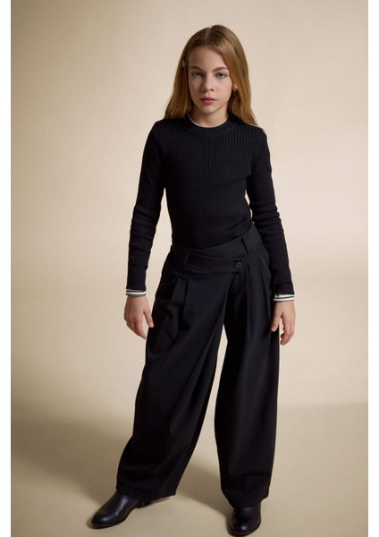 Kız Çocuk Fitted Bisiklet Yaka Triko Kazak E9849A825AU fiyatları