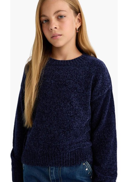 Kız Çocuk Bisiklet Yaka Şönil Triko Kazak F2619A825WN fiyatları