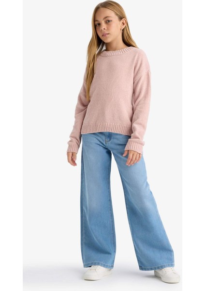 Kız Çocuk Bisiklet Yaka Şönil Triko Kazak F2619A825WN fırsatları