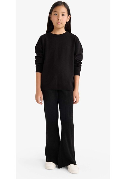 Kız Çocuk Beli Lastikli Flare Fit Triko Pantolon F3823A825WN modelleri