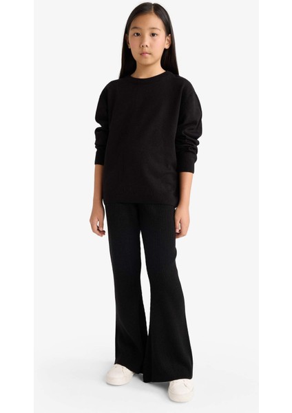 Kız Çocuk Beli Lastikli Flare Fit Triko Pantolon F3823A825WN fırsatları