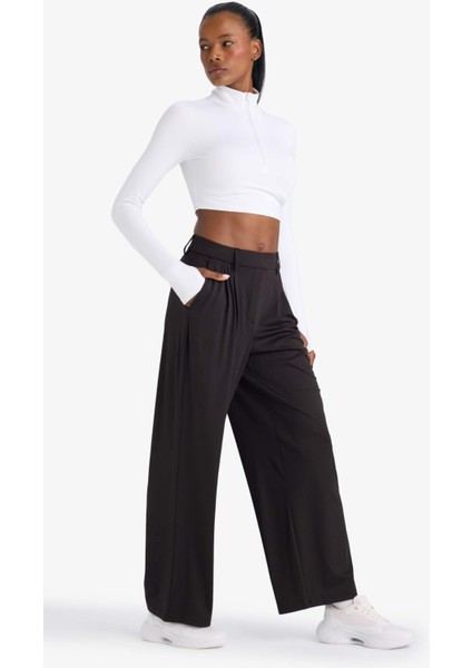 Fit Wide Leg Geniş Paça Cepli Pileli Standart Boy Premium Sporcu Pantolon F8232AX25WN