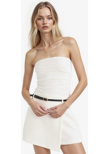 Regular Fit Kemerli Şort Etek F9179AX25WN fırsatları