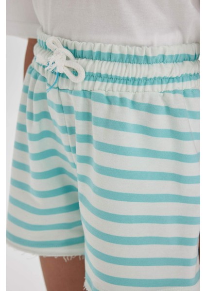 Kız Çocuk Çizgili Şort D0902A824HS fırsatları