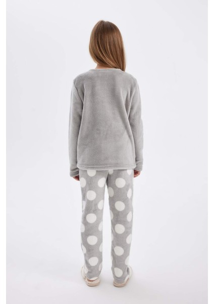 Kız Çocuk Pijama Takımı Looney Tunes Pelüş Uzun Kollu Üst Uzun Alt D1069A824WN