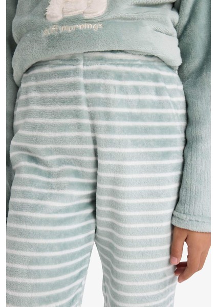 Kız Çocuk Pijama Takımı Polar Uzun Kollu Üst Uzun Alt D1087A825WN