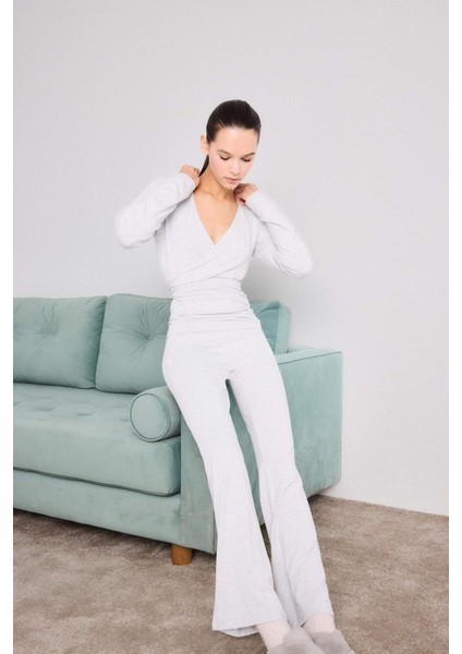 İspanyol Paça Tayt Pantolon-Fall in Love Loungewear G0007AX25WN fiyatları